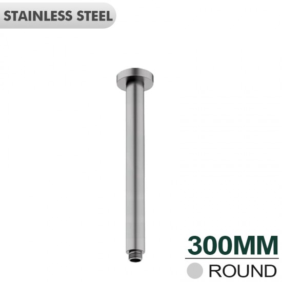 300mm Round Brushed Nickel Ceiling Shower Arm